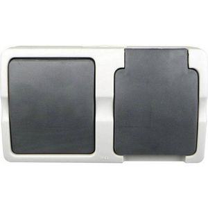 Ratio Schakelaar en stopcontact combinatie - spatwaterdicht - IP54 - horizontaal - plastic - 87x116x52 mm