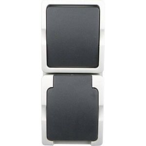 Ratio Opbouw Schakelaar en Stopcontact Combinatie Spatwaterdicht - Verticaal