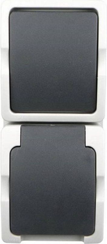 Ratio Opbouw Schakelaar en Stopcontact Combinatie Spatwaterdicht - Verticaal