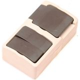 Ratio - Dubbele Schakelaar en Stopcontact - Spatwaterdicht - IP54 - Horizontaal - Plastic