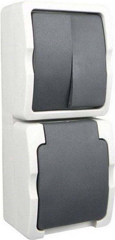 Ratio Schuko Stopcontact en Dubbele Schakelaar - Opbouw, IP54