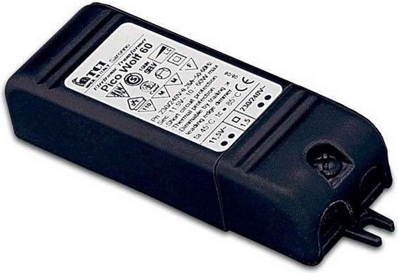 TCI® Pico Wolf 60 Elektronische Transformator Halogeen - 10-60Watt - 12V - Zwart