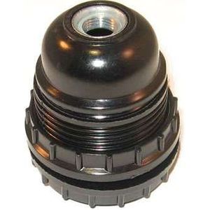 E27 Fitting - Zwart - Met Buitendraad - Inclusief Twee Ringen