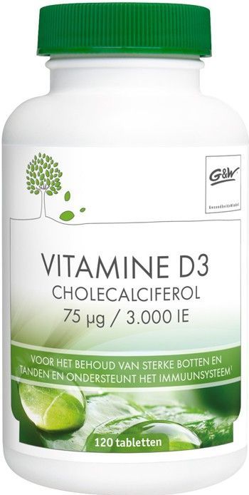 G&W - Vitamine D3 - 75mcg - Natuurlijke Vorm - 365 Capsules