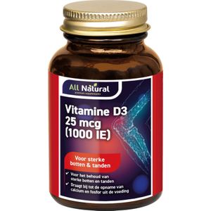 All Natural Vitamine D3 25 mcg (1000 IE) Capsules