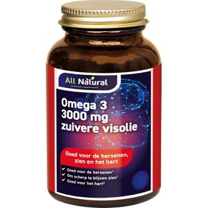 All Natural Omega-3 3000 mg Zuivere Visolie Capsules