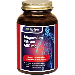 All Natural Magnesium citraat 200 mg element 120 tabletten