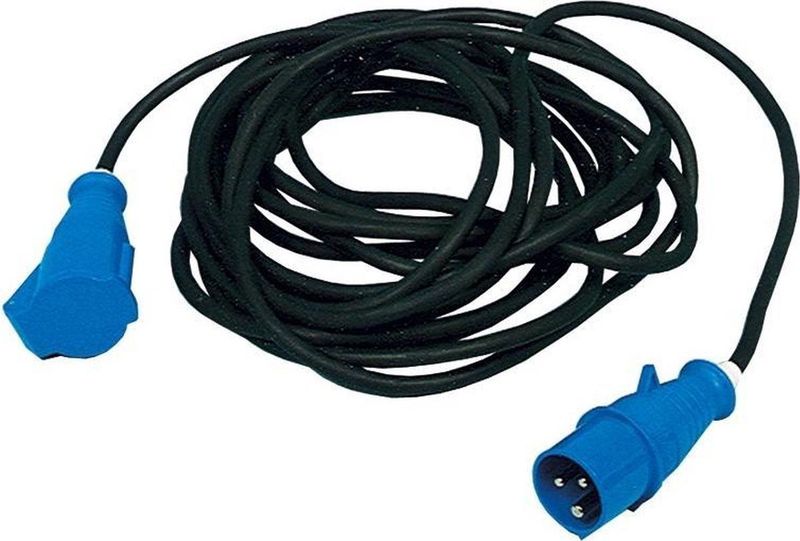 Neopreen Verlengsnoer - Zwart - Kunststof - 20 Meter - CEE Stekker