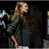 Queen Mum - Knoopvest - Green - Wolmix - Lange Mouw