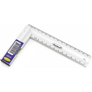 HBM 250 mm. Aluminium Blokhaak, Winkelhaak met Waterpas