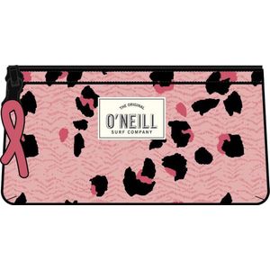 Senfort O'Neill Meisjesmapje met luipaardpatroon, dubbele ritssluiting, 10 cm breed x 21 cm hoog x 6 cm hoog, roze