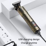 JM-711 Retro Waterproof Body LCD Display USB Electric Clipper  Specification: Green