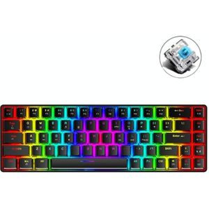 ZiYou Lang T8 68 Sleutels RGB Lichtgevend Gaming Mechanisch toetsenbord  Kabellengte: 1 6 M (Zwarte Groene Schacht)
