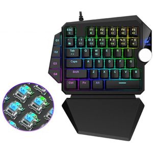 ZiYou Lang K5 39 Sleutels RGB Mechanisch Gaming Keyboard voor PS4  Kabellengte: 1 5 M (Zwarte Groene Sas)