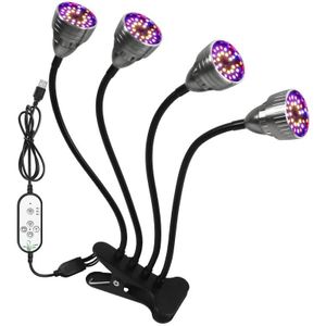 LED-clip plant lamp USB afstandsbediening Dimmen groeien licht  stijl: vier hoofd (volledige spectrale)