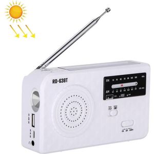 RD-638T Two-Band Solar Powered AM / FM Radio Player Flashlight met Dynamo-functie