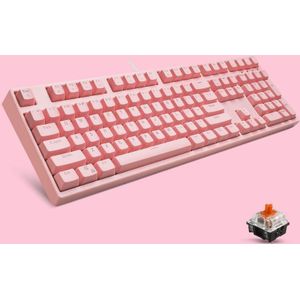 87/108 Sleutels Gaming Mechanisch toetsenbord  Kleur: FY108 Roze Shell Roze Cap Tea Shaft
