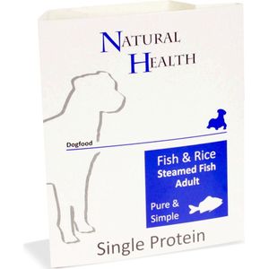 Natural Health Dog Steamed P&S Fish & Rice omdoos 7x 395 gram