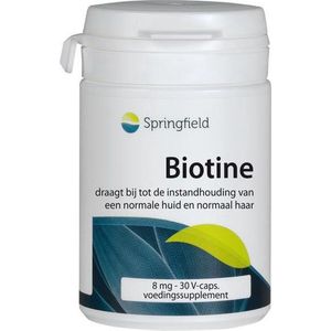 Springfield Biotine (vitamine B8) 8 mg 30 Vegetarische capsules