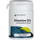 Springfield Vitamine D3 600 IU 90 tabletten