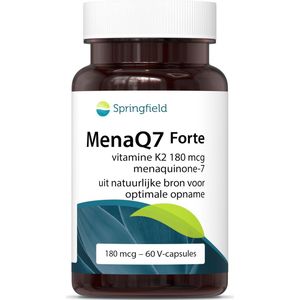 Springfield MenaQ7 Forte vitamine K2 180 mcg 60 Vegetarische capsules