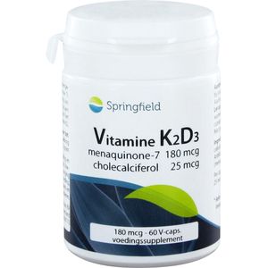 Springfield Vit K2D3 180 & 25 mcg 60 Vegetarische capsules