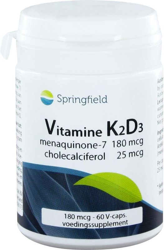 Springfield Vit K2D3 180 & 25 mcg 60 Vegetarische capsules