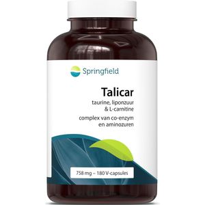 Springfield Talicar I carnitine/taurine/liponzuur 180 Vegetarische capsules