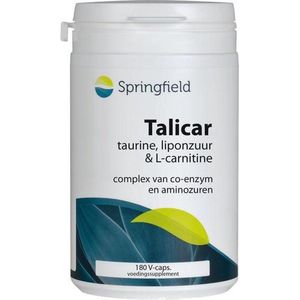 Springfield Talicar I carnitine/taurine/liponzuur 180 Vegetarische capsules