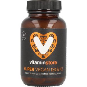 Vitaminstore - Super Vegan D3 & K2 - 60 Vegi Softgels