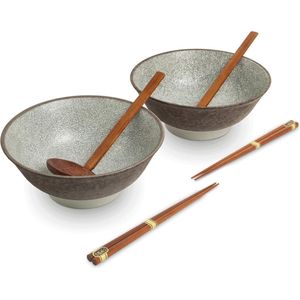 EDO JAPAN - RAMEN BOWL SET /6 SATO KAIRAGI KURO