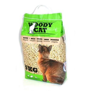 Kattenbakvulling 8 liter woody cat houtkorrels