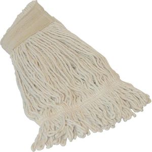 Dweilmop gelust met band 450gram wit Polyester Luva Vloerwisser accessoires (35.0000cm x cm)