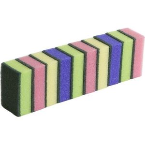 Schuurspons assorti kleuren set à 10 stuks ca. 90x60x30 mm