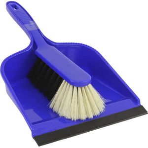 STOFFER EN BLIK BLAUW KUNSTSTOF