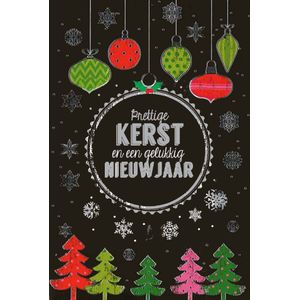 MGPcards - 6 Luxe dubbele Kerstkaarten - Foliedruk - Gekleurde envelop - 11,5 x 17 cm
