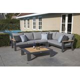 Exotan Exotan Loungeset Buiten Valerie - Aluminium - Antraciet - 80x225x290