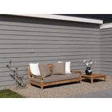 Exotan Kawang 2-zits Loungebank Teak Incl. Taupe Kussens - Duurzaam en Authentiek