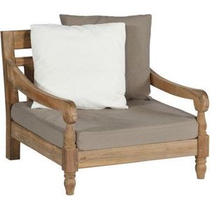 Exotan Loungestoel Tuin Kawang - Teak - Taupe - 98x103x80