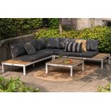 Exotan Loungeset Tuin La Vida - Teak/Metaal - Wit - 63x245x245