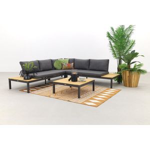 Exotan La Vida Loungeset Tuin - Teak/Metaal - Wit - 63x245x245