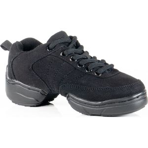 Papillon canvas low dans sneaker in de kleur zwart.