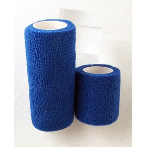 HSI Sportbandage Verband | 2 stuks | Rekbaar | 1x10CM | 1x5CM | 280 CM Lang | Blauw | Sportbandage | Zelfklevend | Kniebandage | Enkelbandage | Elleboogbandage | Steunzwachtel | Sportwindsel