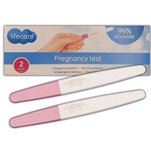 LIFECARE Zwangerschapstest, verpakking van 2 stuks, resultaat in 5 minuten, 99% betrouwbaar
