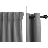 LIFA LIVING - Verduisteringsgordijnen - Zilvergrijs - 150 x 250 cm - Geluidswerend - Kant en Klaar