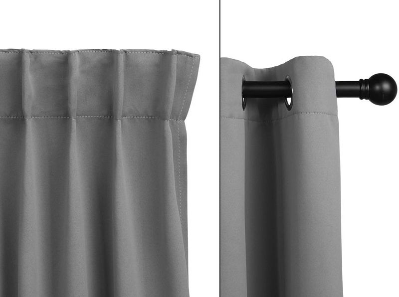 LIFA LIVING - Verduisteringsgordijnen - Zilvergrijs - 150 x 250 cm - Geluidswerend - Kant en Klaar