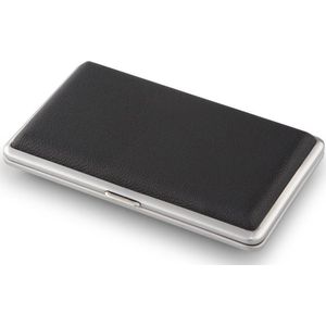 Aluminium Safe Wallet - Lederen Afwerking - RFID-Blocking - Zwart