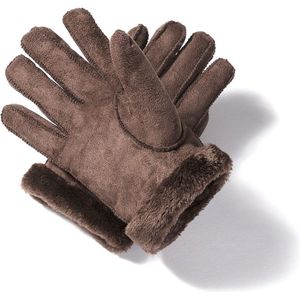 Spaceflight Donkerbruine leren handschoenen - Medium - Synthetische wollen binnenkant