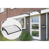 909 Outdoor Weerbestendige Deurluifel - Overkapping - UV-polycarbonaat en Aluminium - 100 x 80 cm
