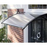 909 Outdoor Weerbestendige Deurluifel - Overkapping - UV-polycarbonaat en Aluminium - 100 x 80 cm